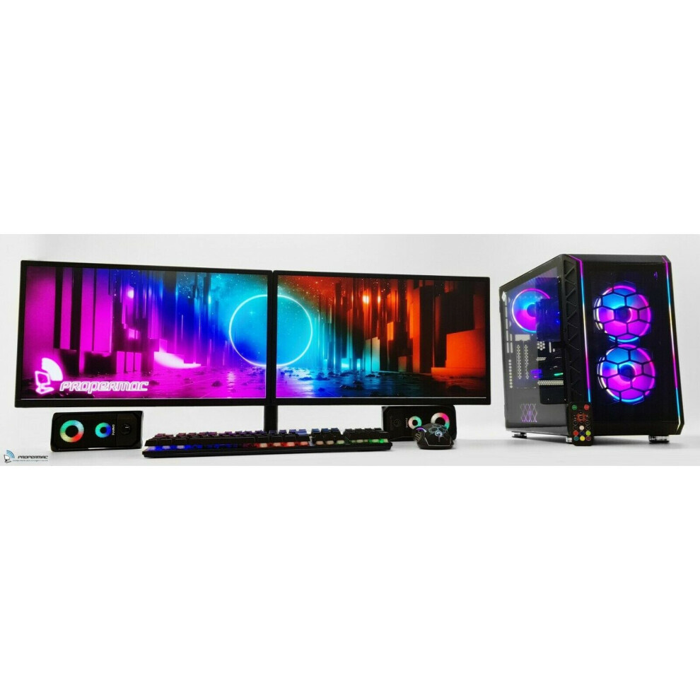 Propermac Gaming Pc Bundle I7 Dual Screen 480 Ssd 1Tb 16Gb Ram Gtx 1650