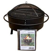 Star & Moon Fire Bowl with Grill, Safety Guard, Poker & Premium Cover