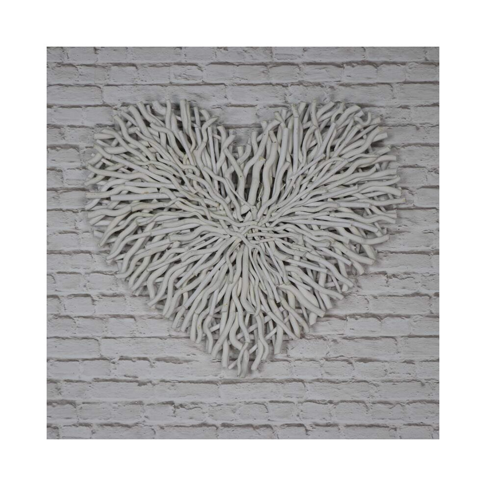 Large Cream Twig Heart Wall Art