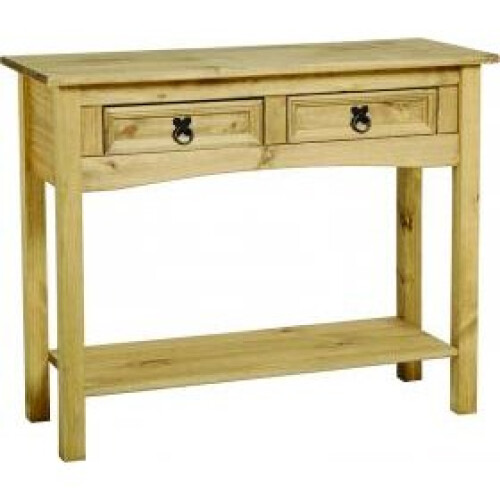 (2 Drawer Table  with Shelf) Corona Console Table 1,2,3 Drawer with Shelf