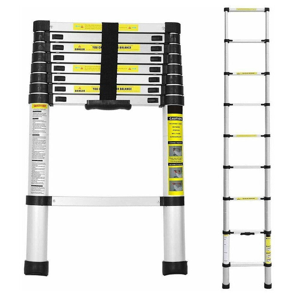 2.6M Telescopic Ladder Aluminum Telescopic Extension Ladder Extension 8589661567043