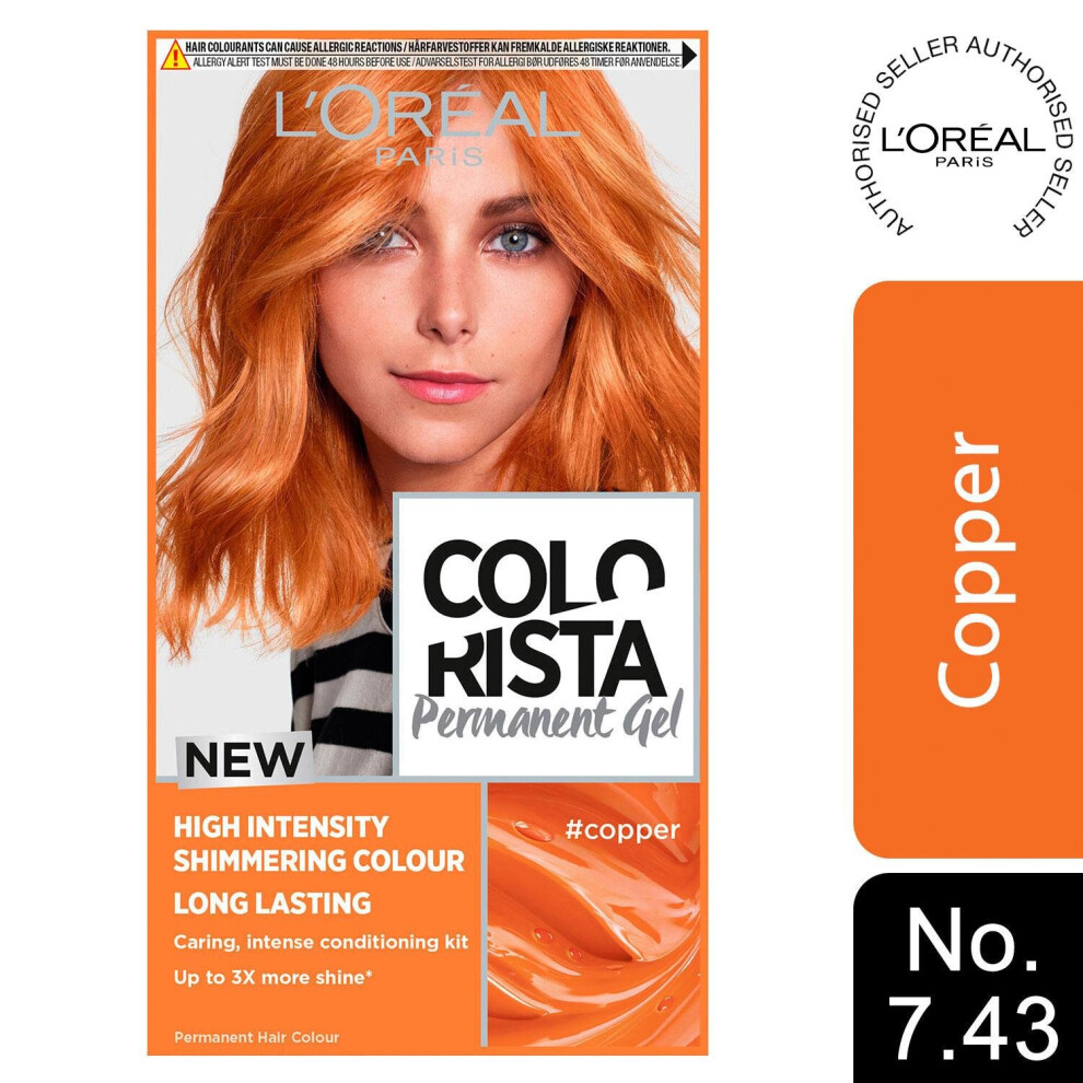 LâOrã©Al Paris Gold L'oreal Colorista High-Intensity Copper Permanent Gel Hair Dye