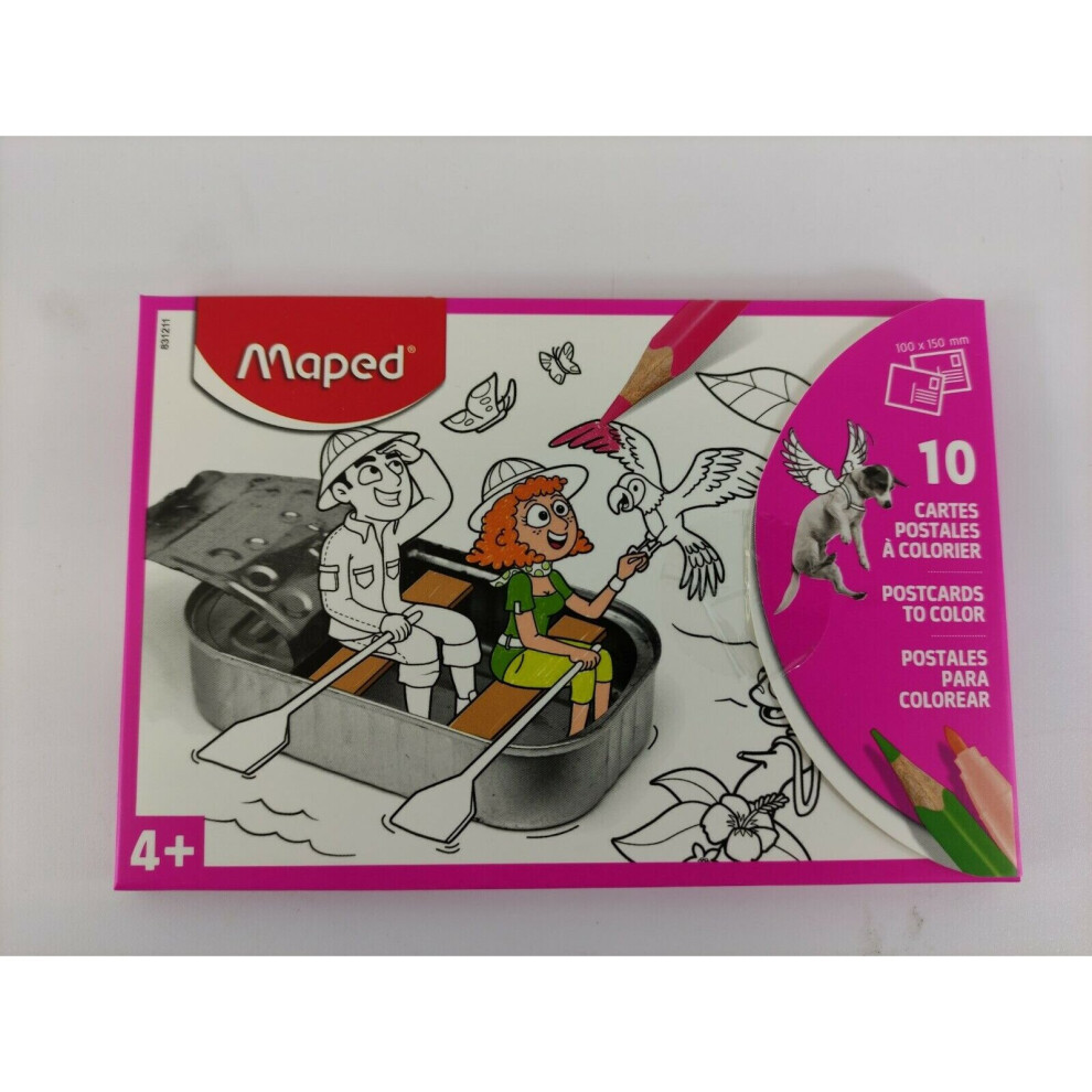 Maped Colouring Sheets Postcards (Pack of 10 Postcards) Pink-image-OPC-P8VFTDC-NEW