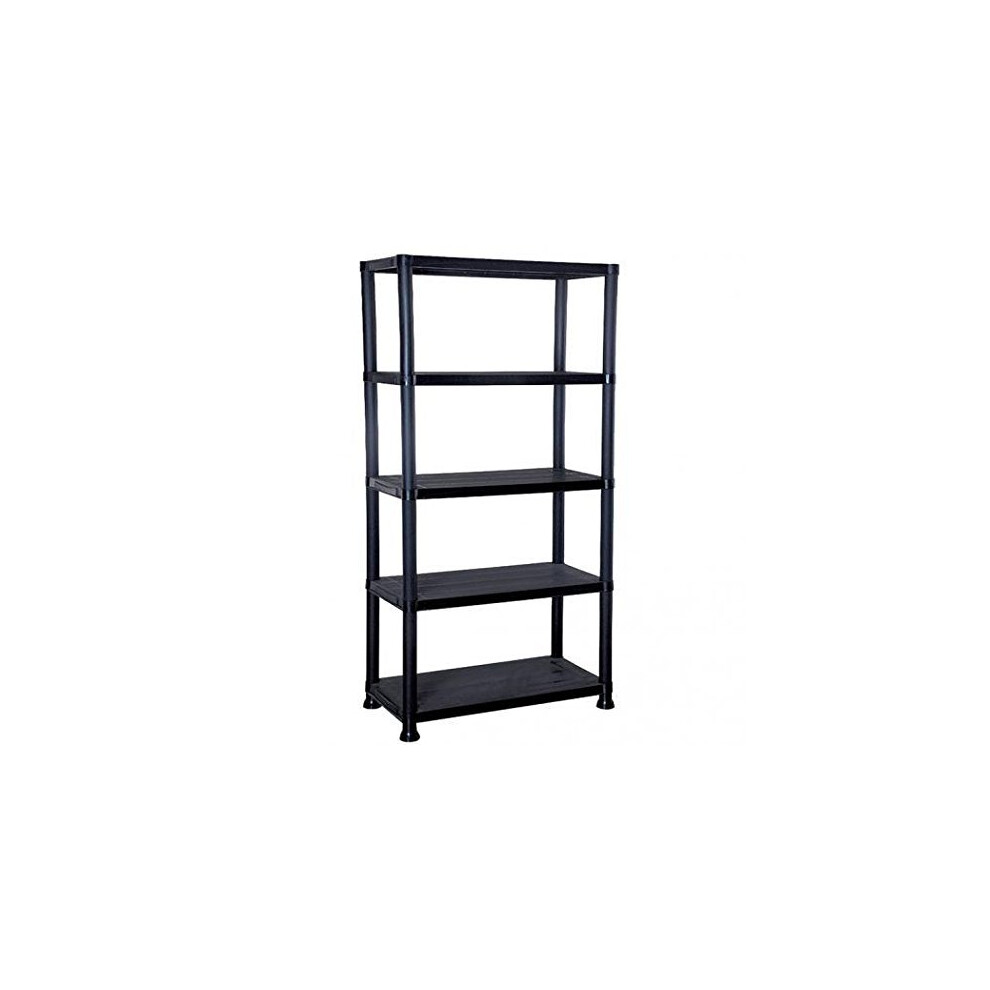 Shain Black 5 Tier Plastic Rack Shelf Shelving Racking Shelves Storag (1)