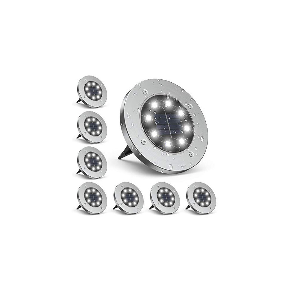 Infray Solar Ground Lights For Outdoor, Solar Disk Lights Garden Lights Ip65 Waterproof Led Solar Lights 6000K Cold White Landscape Lighting For Garde