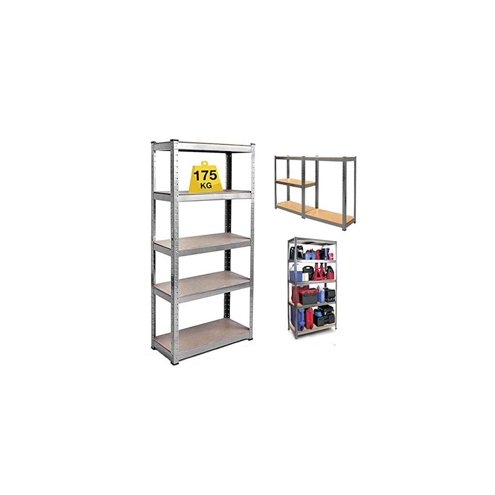 Garage Shelving Units for Storage - 180cm x 90cm x 40cm Heavy Duty Boltless Metal Steel Frame + MDF Board Shelving Unit for Garage and Shed, Storage U