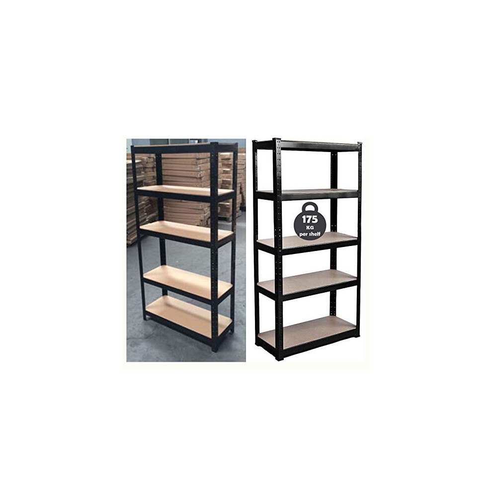 150Cm X 70Cm X 30Cm 5 Tier Shelf, Steel & Mdf Boltless Shelves, 875Kg Total Capacity/175Kg Per Shelf Garage Shed Storage Shelving Units, 3 Year Warran 783710306333