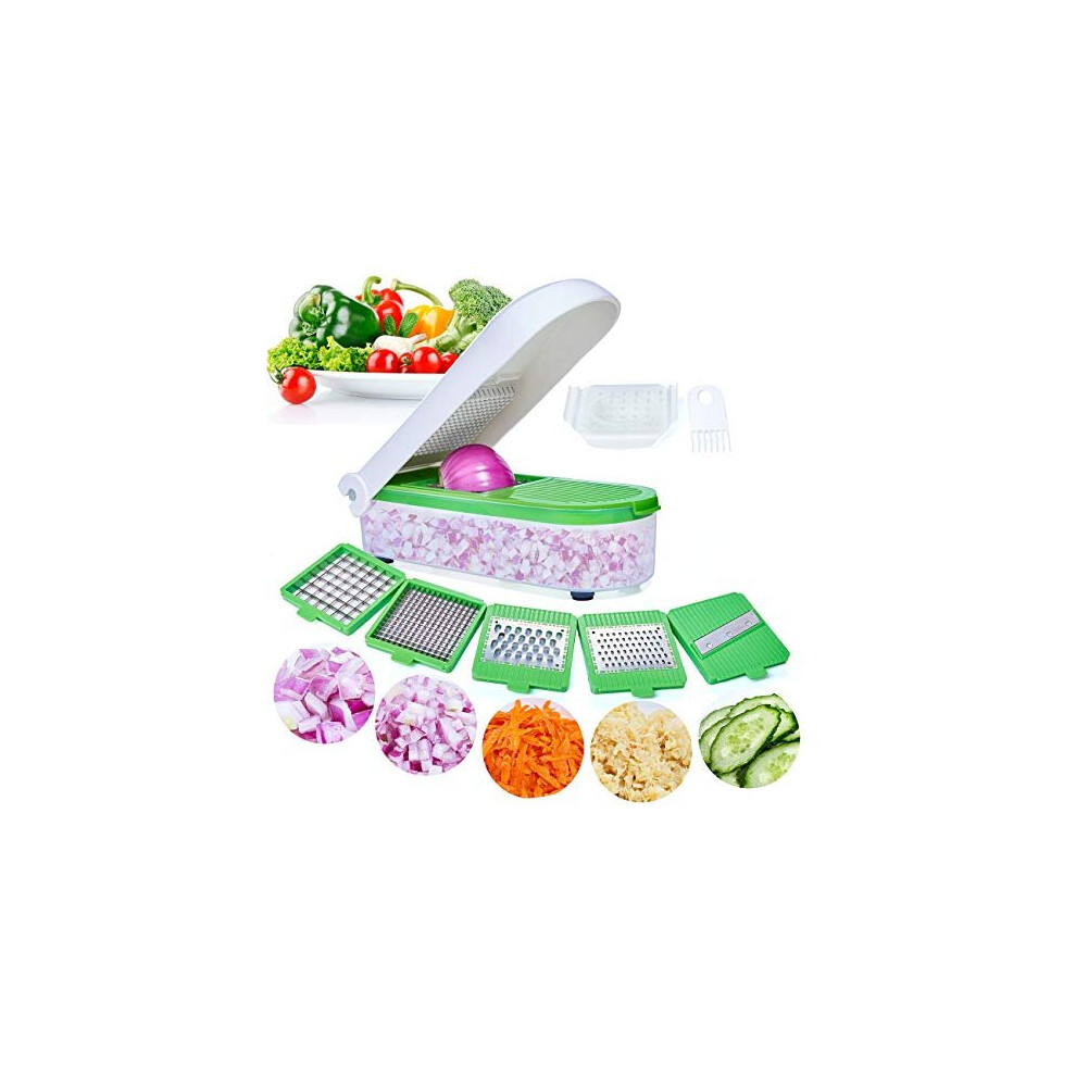 Vegetable Chopper, Pro Onion Chopper Slicer Dicer Cutter Grater for Kitchen - Cheese, Fruit & Veggie Chopper - Food Chopper Veggie Slicer Manual Mando