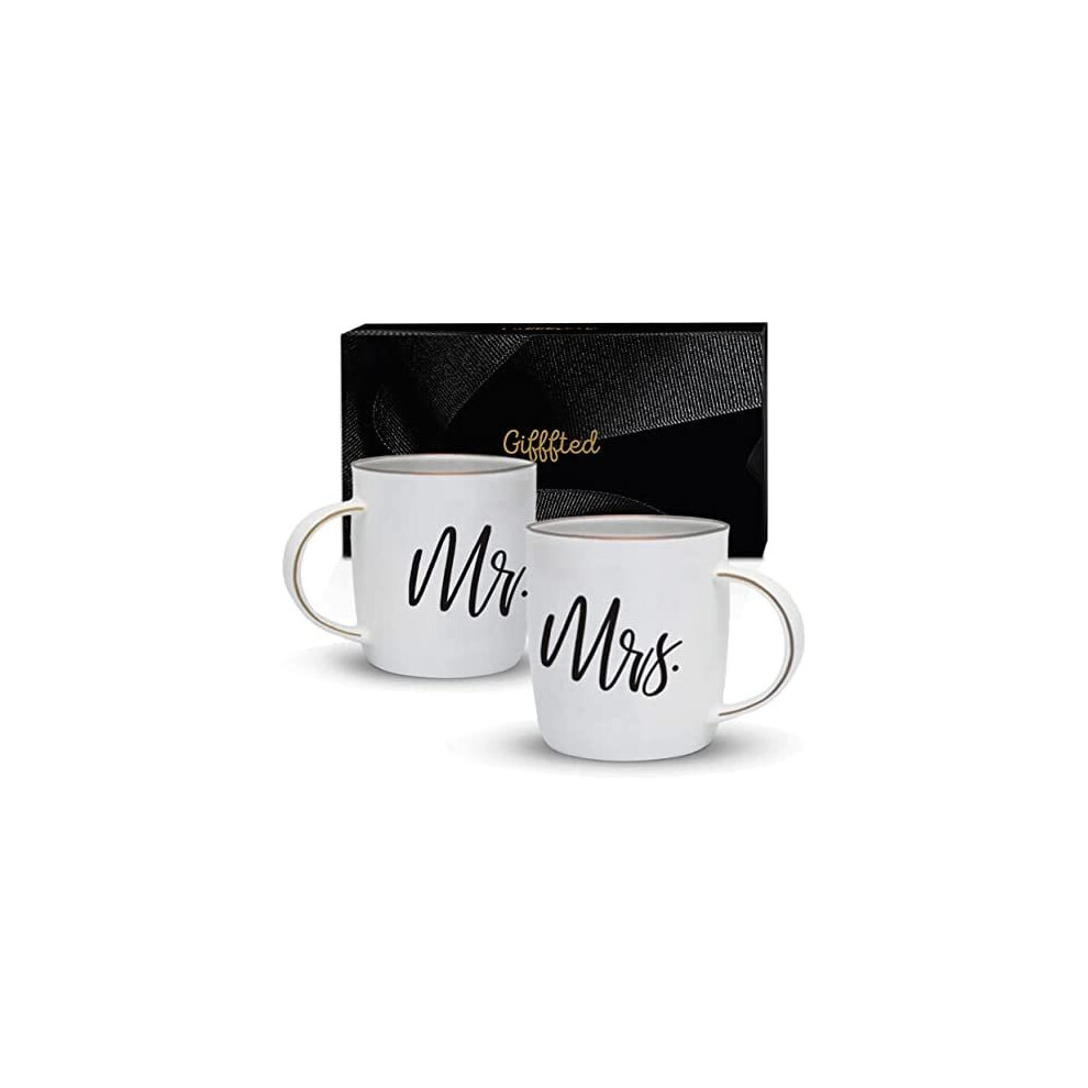 Triple Gifffted Mr and Mrs Mugs, Unique Gift for Wedding, Gifts for Couple, Anniversary, Engagement, Women, Bride Groom, Couples, Christmas, Bridal Sh