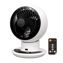 Iris Ohyama 531427 Woozoo, Very powerful, silent desk fan / table fan, 25W, White [UK model], 29.0 cm*21.0 cm*21.0 cm