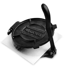 Uno Casa Cast Iron Tortilla Press - 8 Inch, Pre-Seasoned Tortilla Maker with 100 Pcs Parchment Paper