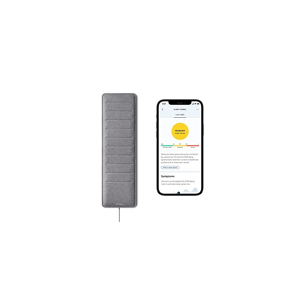Withings Sleep Analyzer - Clinically validated under-mattress sleep tracker with sleep apnea detection and sleep cycle analysis, Grey