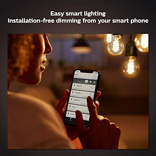 Philips Philips Hue White Filament Regular ST64 LED Smart Light Bulb 1 Pack [E27 Edison Screw] , with Bluetooth, Works with Alexa, Google Assistant and Apple 1