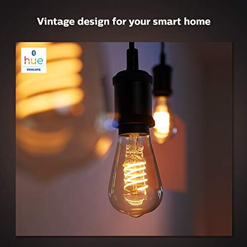 Philips Philips Hue White Filament Regular ST64 LED Smart Light Bulb 1 Pack [E27 Edison Screw] , with Bluetooth, Works with Alexa, Google Assistant and Apple 2