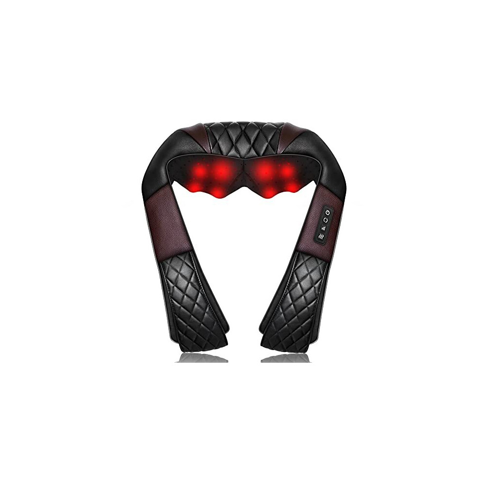 Woqqw Shiatsu Neck And Back Massager With Heat, Deep Tissue 4D Kneading Shoulder Massage Pillow For Shoulder, Back And Neck, Legs, Relieve Neck Muscle Pain
