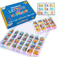 Magnetic Letters and Numbers for Children The Complete Set: 182 Letters and 81 Numbers & Symbols Thick Foam Fridge Magnets for Kids - Includes 2 S