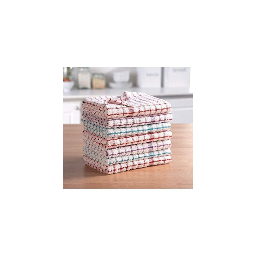 ARI TRADERS LUXURY KITCHEN TERRY TEA TOWEL CLOTH 100% PURE COTTON DISH TEA BAR STRIPED TOWELS HOTEL QUALITY ABSORBENT SOFT TOUCH LONG LASTING 2,