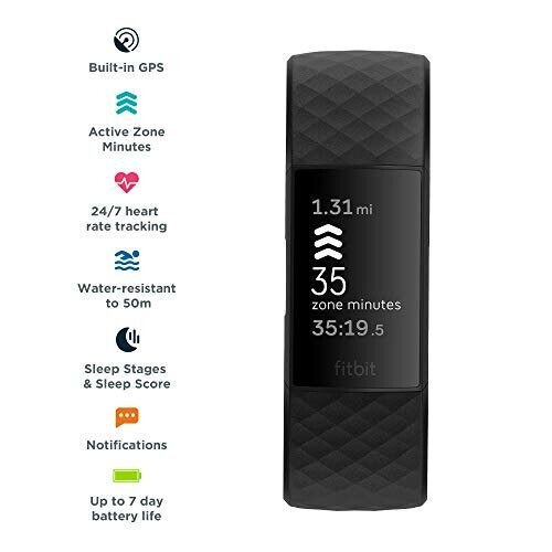 Fitbit Fitbit Charge 4 Advanced Fitness Tracker με GPS, παρακολούθηση κολύμβησης & μπαταρία έως 7 ημέρες 1