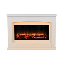 Endeavour Fires Danby Electric Fireplace Suite Glass fronted electric fire 220/240Vac, 1&2kW 7 day Programmable remote control in an Off White MDF f