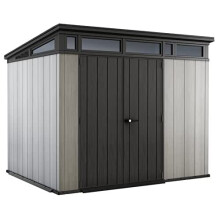 Keter 237828 Artisan 9x7 Large Outdoor Storage Shed, Grey/Black