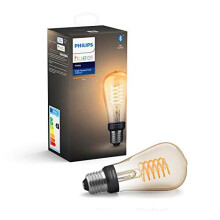 Philips Hue White Filament Regular ST64 LED Smart Light Bulb 1 Pack [E27 Edison Screw] , with Bluetooth, Works with Alexa, Google Assistant and Apple
