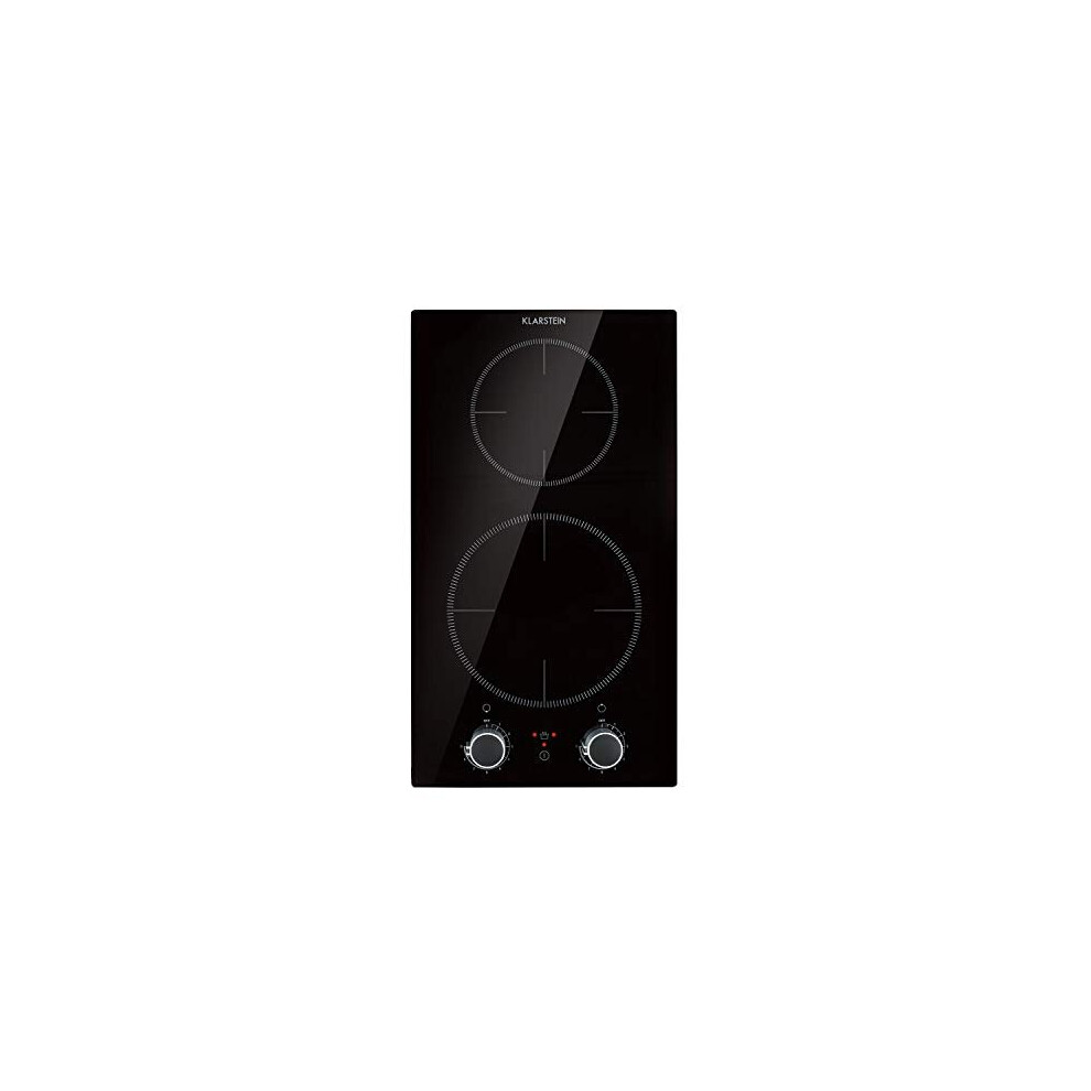 Klarstein Kochheld - Induction Hob, Built-in Hob, Rotary Control, 120 cm Cable Length, Pin Connection, 9 Levels, Automatic Switch-Off Function, Gla