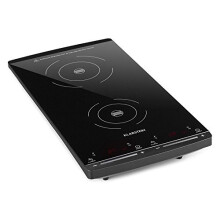 Klarstein VariCook Slim Induction Hob - Induction Hob, Electric Hob Portable, Induction Cooker, 2 Hotplates, 2900W, 60-240C, Touchpad, Timer 1-80