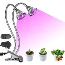 Derlights Plant Lamp, 60w LED Grow Lamp, Full Spectrum Dual Head Grow Light, 80 LED Chips Plant Light with 360Adjustable Gooseneck for Indoor Plants