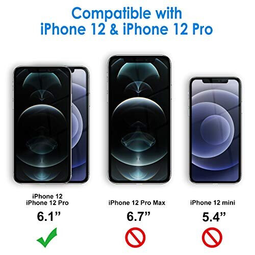 JETech Screen Protector for iPhone 12/12 Pro 6.1-Inch, Tempered Glass Film, 2-Pack 1