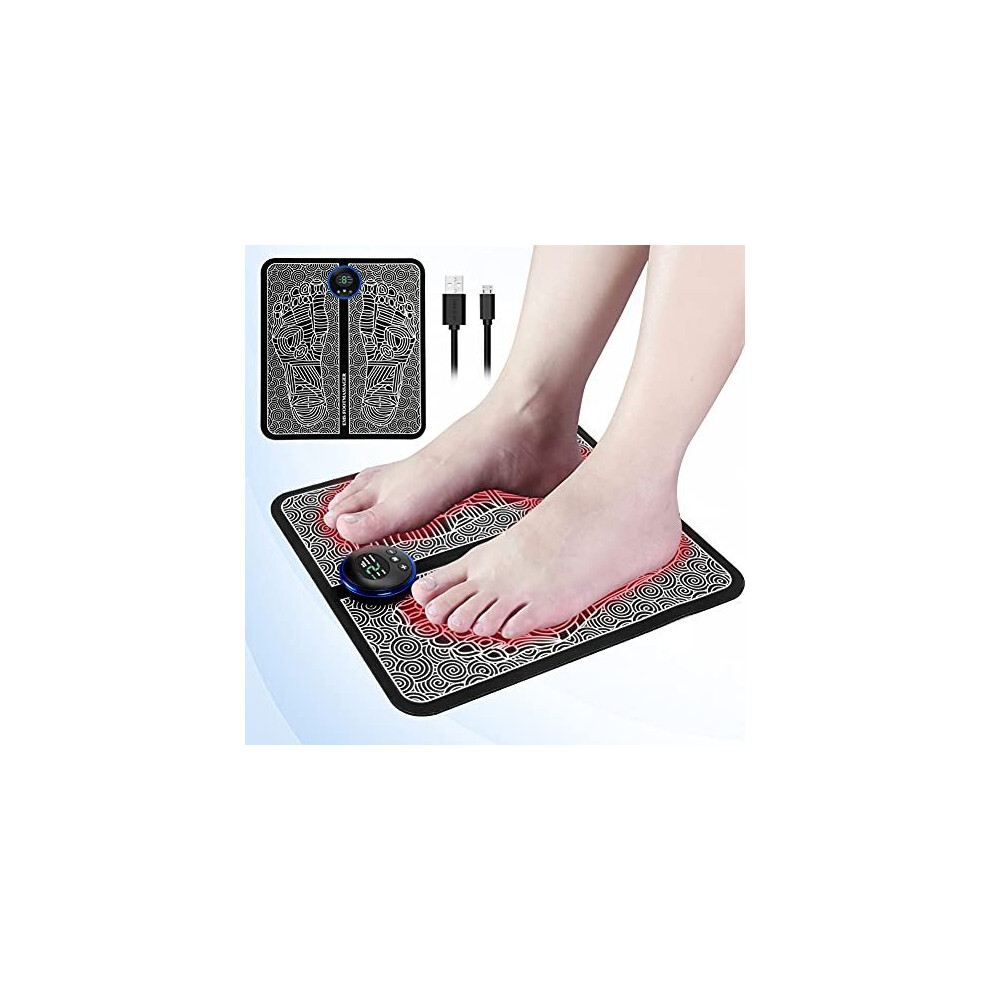 Electric Foot Massagers, EMS Feet Massage Machine, Circulation Booster for feet and Legs, Folding Portable Massage Foot Mat USB Rechargeable