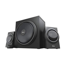 Trust 24064 Yuri 2.1 Speaker Set with Subwoofer, PC Speakers(120 W Peak Power,Wooden Subwoofer with a 5.25 Inch Bass Driver,Wired Volume Control wit