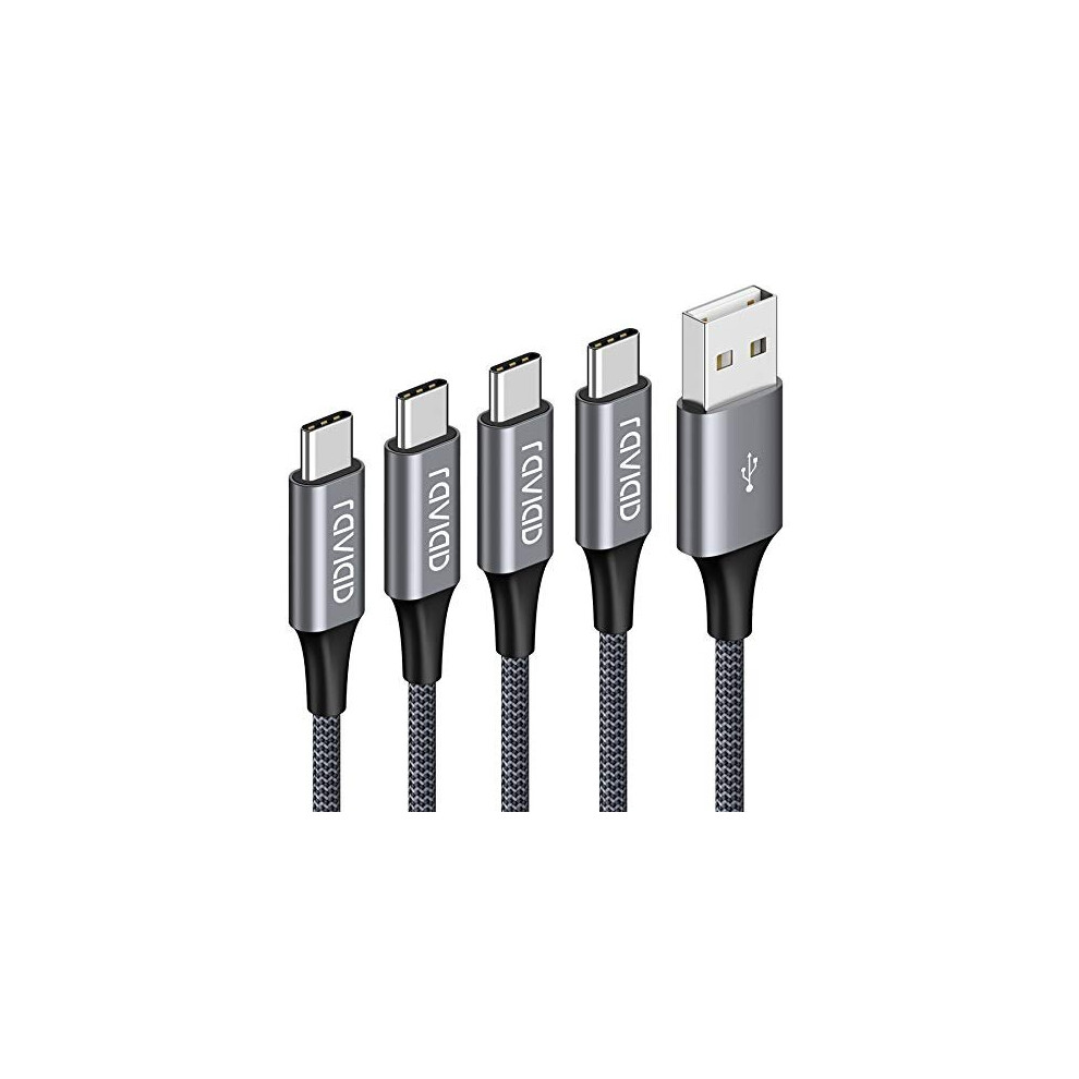 Raviad Usb C Cable, 4Pack 0.5M+1M+2M+3M Nylon Braided Usb Type C Fast Charging Charger Cable For Samsung Galaxy S10/S9/S8+/S8, Macbook, Huawei P3 751940796378