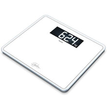 Beurer GS410 Signature Line Glass Bathroom Scale - White| XXL Standing Area | Made from Safety Glass for a Robust and Stylish Finish | XXL Digita