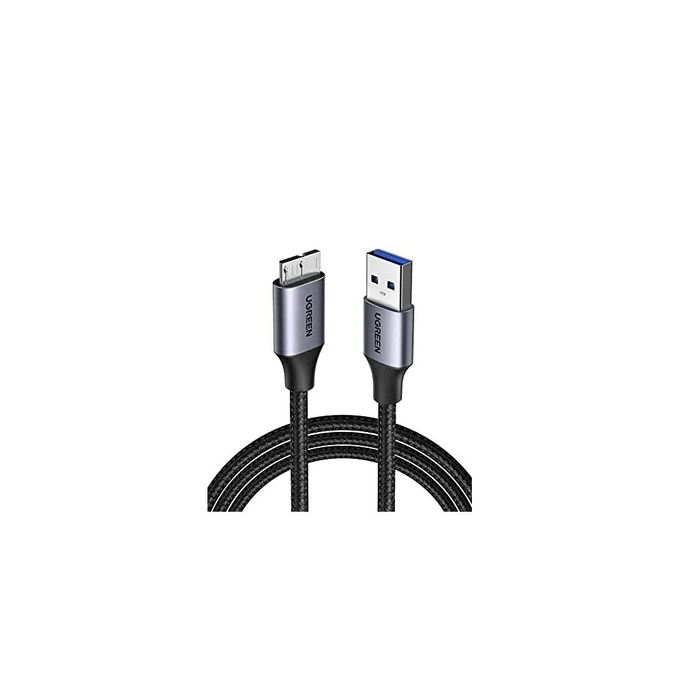 Ugreen Hard Drive Cable Braided Usb 3.0 Micro B Lead 0.5M 5Gbps Superspeed 4Tb Max Compatible With External Hard Drive, Wd Element, Seagate Expan