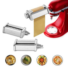 GVODE 3-Piece Pasta Roller & Cutter Attachment Set for KitchenAid Stand Mixers, Stainless Steel Pasta Sheet Roller, Spaghetti Cutter, Fettuccine Cutte