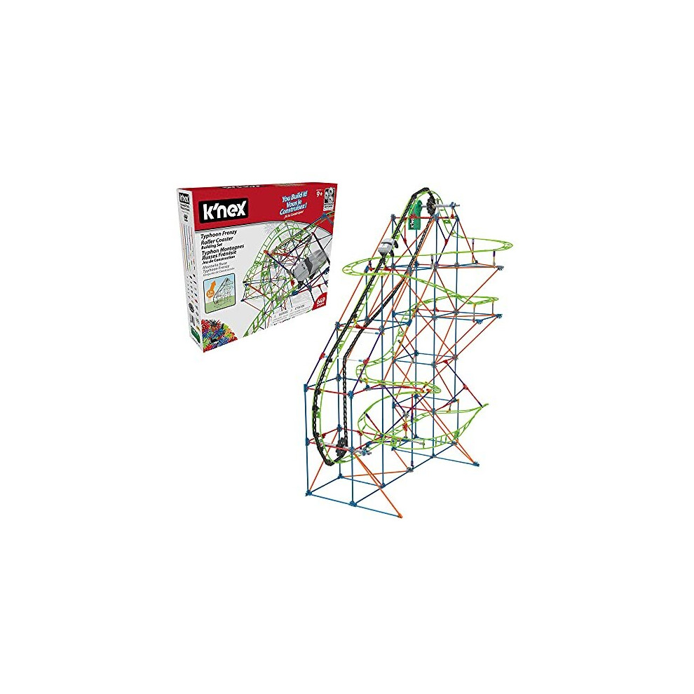 K'nex 51438 Typhoon Frenzy Roller Coaster Building Set, 2-In-1 Model Colourful Construction Set For Boys And Girls, 19 Foot Construction Toy, 640 Piec