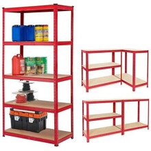 150x70x30 cm 5-Tier Boltless Garage Shelving Unit - Steel & MDF, 175 kg per shelf, 875 kg total, Adjustable