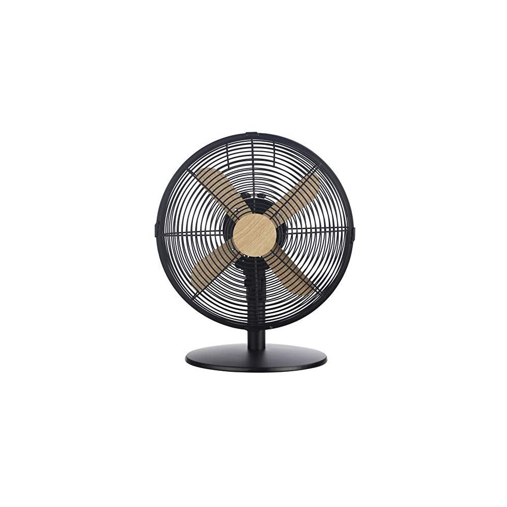 Russell Hobbs Rhmdf1201wdb Desk Fan, 45 W, With Wood Effect Trim Black