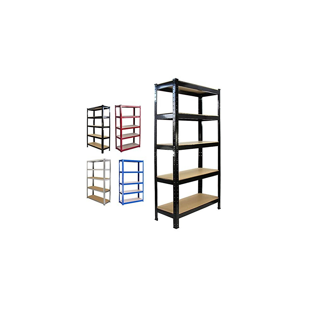 Heavy Duty Metal Garage Shelving Racking Unit Storage Rack Boltless Shelf Freestand 5 Tier Shelving 180cm x 90cm x 40cm (Black)