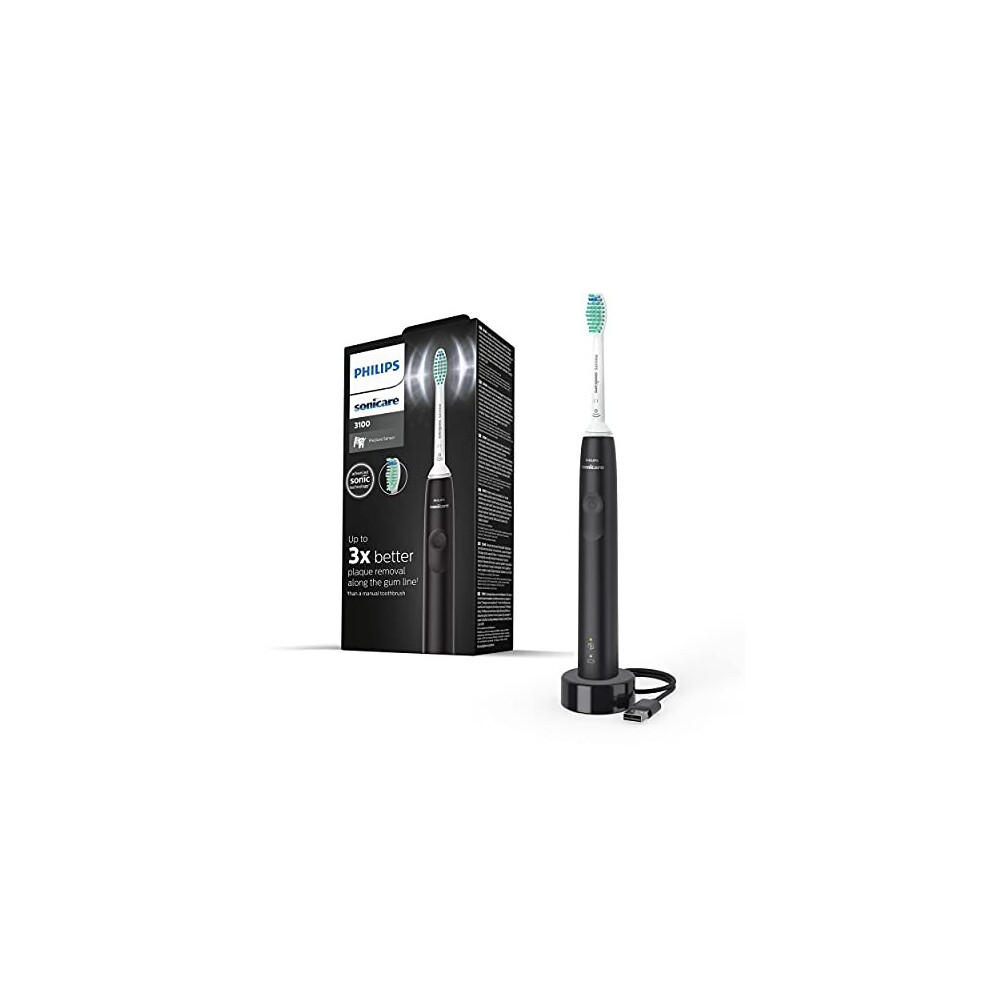 Philips Sonicare 3100 Series Sonic Electric Toothbrush, With Brushsync Replacement Reminder – Model Hx3671/14 Black