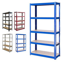 Heavy Duty Metal Garage Shelving Racking Unit Storage Rack Boltless Shelf Freestand 5 Tier Shelving 150cm x 70cm x 30cm (Blue)