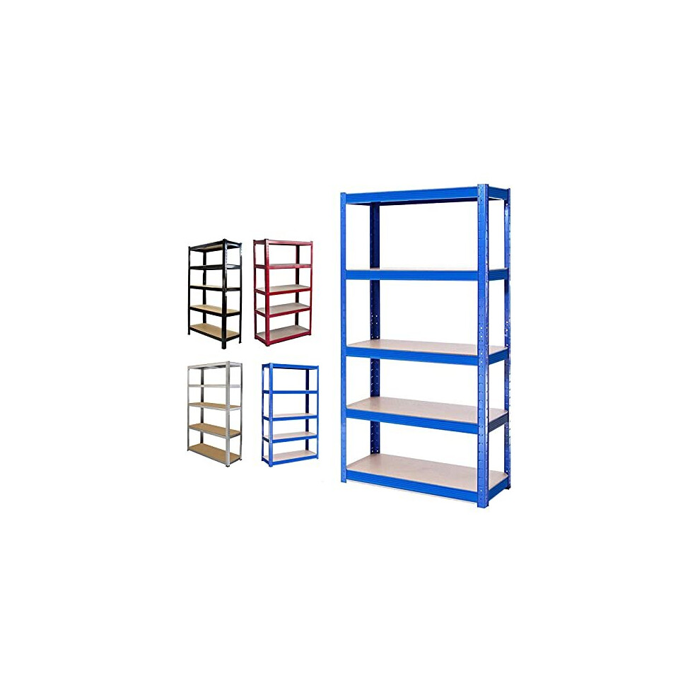 Heavy Duty Metal Garage Shelving Racking Unit Storage Rack Boltless Shelf Freestand 5 Tier Shelving 150cm x 70cm x 30cm (Blue)