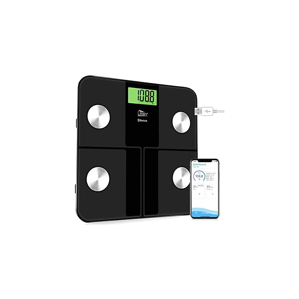 Uten Bluetooth Digital Weight Bathroom Scales, Body Fat Scales With Body Composition Analyzer, Smart App For Body Weight, Body Fat, Bmi, Etc, 28S