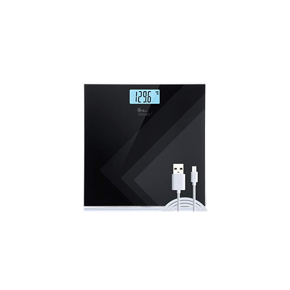 Himaly Digital Body Weight Bathroom Scales High Precision Weighing Scale USB Rechargeable, 180kg / 400lb / 28stone, Backlight Display, Slim Desig