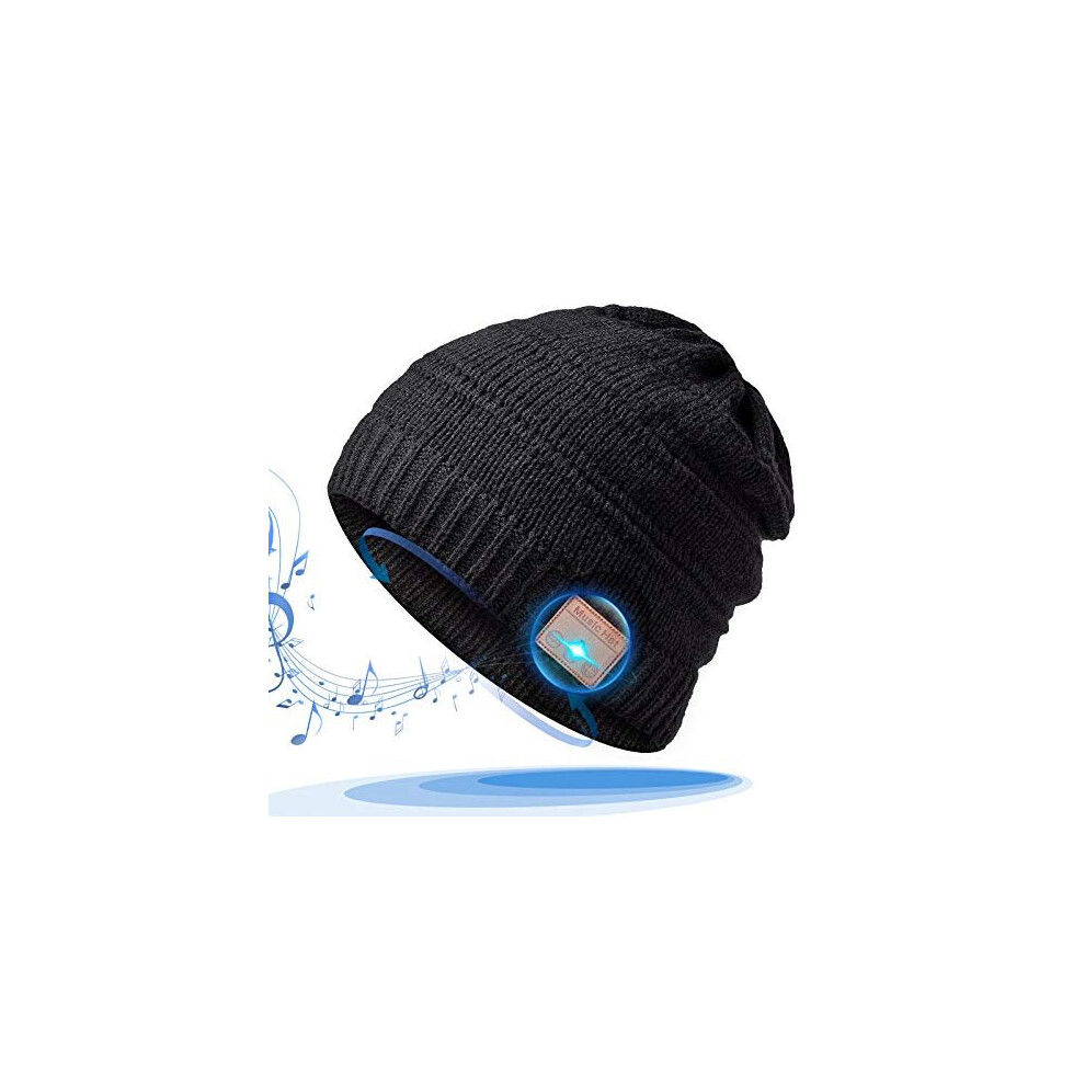 HANPURE Gifts for Men Bluetooth Beanie - Secret Santa Gifts for Men Gift Ideas Bluetooth5.0 Beanie Hat Winter Running Music Knit Hat, for Men, Xmas Gi