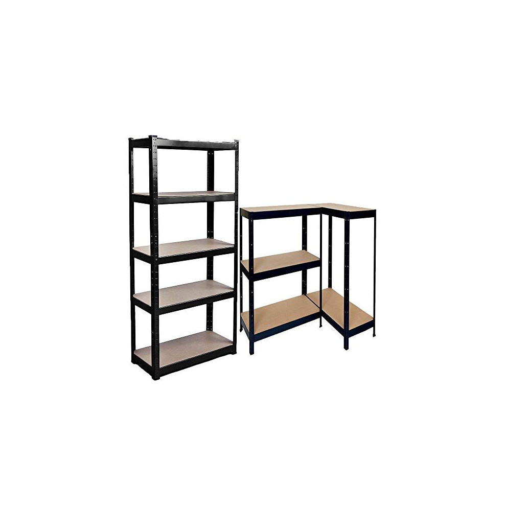 Heavy Duty 5 Tier Garage Shelving Units Metal Storage Shelves Shed Utility Rack,150cm x 70cm x 30cm,175KG Per Shelf, Black