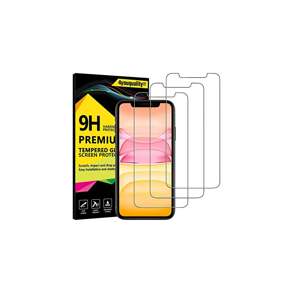 4Youquality [3-Pack] Iphone 11 And Iphone Xr Screen Protector, Tempered Glass Film [Lifetimewarranty][Scratch-Resistant][Anti-Shatter] Screen Pro 5060611980028