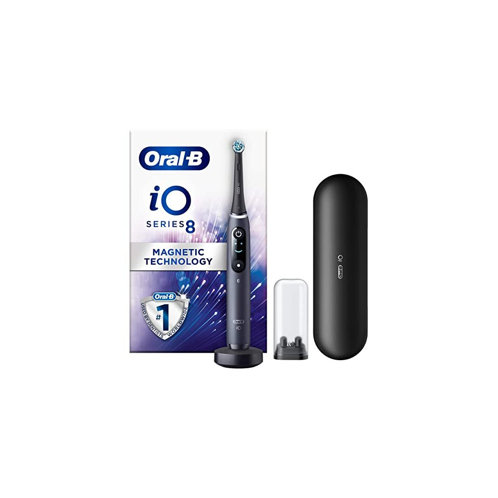 Oral-B Io8 Black Electric Toothbrush With Travel Case - Ultra-Quiet, Deep, Gentle Clean