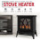 NETTA NETTA 2000W Stove Heater Fireplace with Flame Effect - Black 2