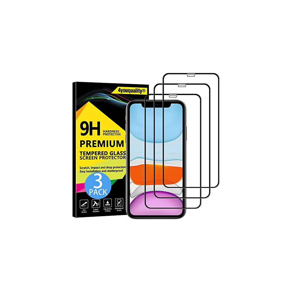 4youquality [4 Pezzi] Pellicola In Vetro Temperato Per IPhone 11 E IPhone XR 6,1″ – Durezza 9H, Anti Graffio, Supporto A Vita